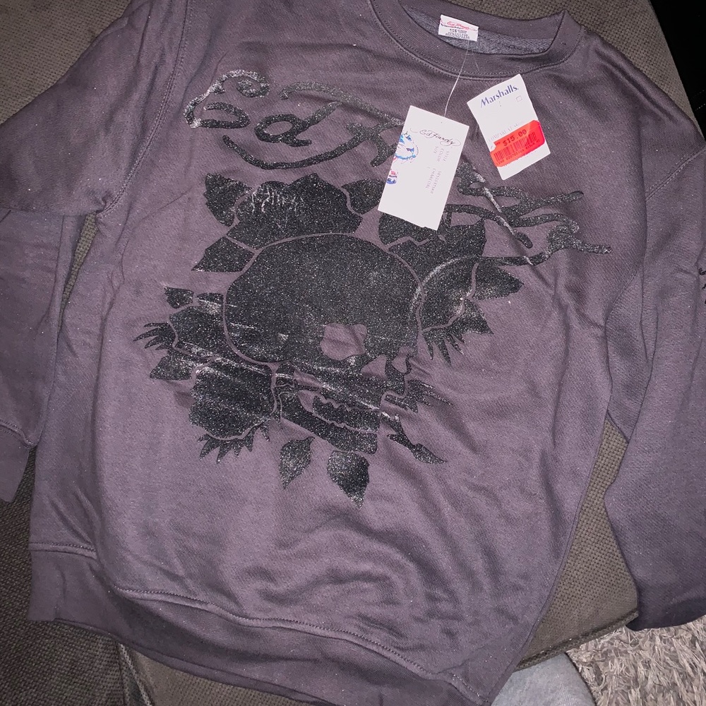 NWT ED HARDY YL SKULL SWEATSHIRT Halloween